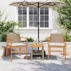 vidaXL Gartenstühle mit Kissen 2 Stk. Beige Poly Rattan Massivholz 368713 Bild 3