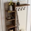 Dmora Eingangsmöbel Loredana, Moderner Eingang, Wandgarderobe, Multifunktions-Aufbewahrungskonsole, 90x35 h200 cm, Walnuss und Creme Bild 4