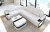 Ecksofa Elena Eleganz L Form aus Leder - Kunstleder - weiß-schwarz - Links Bild 3