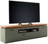 TV-Lowboard Marlena / Moniz, Holzwerkstoff, Grün, Holzfarben, 195 x 57 x 44 cm Bild 3
