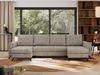 U-förmige Ecksofa, XXL Universalecke mit losen Kissen zum Wohnzimmer, Bettkästen und Schlaffunktion, schwarze Metallbeine - AXEL U - Beige Stoff Bild 4
