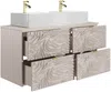 Vente-unique - RINAREL Waschbeckenmöbel Holz, Platte Beige - B 46 cm x H 60 cm x L 120 cm Bild 4