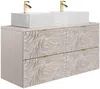 Vente-unique - RINAREL Waschbeckenmöbel Holz, Platte Beige - B 46 cm x H 60 cm x L 120 cm Bild 3