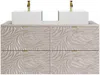 Vente-unique - RINAREL Waschbeckenmöbel Holz, Platte Beige - B 46 cm x H 60 cm x L 120 cm Bild 2