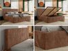 MKS Möbel 'Tiliano Classic' Polsterbett mit Stauraum, Cordstoff, Orange, 140x200 cm, Multipocket | H3 - mittelfest Bild 2