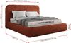 Bett mit Stauraum Polsterbett BENEA CLASSIC, Doppelbett mit Lattenrost Gepolstertes Kopfteil Gasdruckfeder Schlafzimmerbett Foam Matratze - 160 x 200 cm - Orange Plüsch - MIRO LUX Bild 4