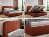 Bett mit Stauraum Polsterbett BENEA CLASSIC, Doppelbett mit Lattenrost Gepolstertes Kopfteil Gasdruckfeder Schlafzimmerbett Foam Matratze - 160 x 200 cm - Orange Plüsch - MIRO LUX Bild 2