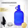 mikken Trinkflasche Henkelflasche 2000 ml blau mit Ausgießer und Deckel Glasflasche, UV-Schutz, 2 Liter, mit Henkel Bild 3