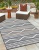 Wohnando Teppich MY-RUG Outdoor-Teppich "Johnny" 160x100 cm, schwarz, rechteckig, Höhe: 8 mm, mit dunklem Hoch-Tief-Design und modernen braunen Highlights Bild 2