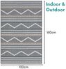 Wohnando Teppich MY-RUG Outdoor-Teppich "Johnny" 160x100 cm, schwarz, rechteckig, Höhe: 8 mm, mit dunklem Hoch-Tief-Design und modernen braunen Highlights Bild 3
