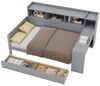 TavilaEcon Einzelbett mit Steckdose, USB-Anschluss, 2 Schubladen und Schreibtisch, ohne Matratze, Spanplatte, 90 x 200 cm, grau Bild 5