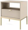 Selsey 'Vellore' Nachttisch mit Schublade, Beige mit goldenen Beinen, ca. 56 x 54 x 39 cm Bild 4