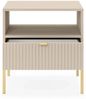 Selsey 'Vellore' Nachttisch mit Schublade, Beige mit goldenen Beinen, ca. 56 x 54 x 39 cm Bild 2