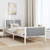vidaXL Bettrahmen mit Kopfteil Hellgrau 90 x 200 cm Stoff 878358 Bild 4