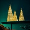 LED-Tanne aus Glas mit Timer – Weihnachtsdeko batteriebetrieben gold B:16,5 , H:... Bild 2