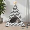 vidaXL Haustier-Tipi mit Kissen Weiß und Grau 50 x 50 x 60 cm 42020256 Bild 3