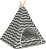 vidaXL Haustier-Tipi mit Kissen Weiß und Grau 50 x 50 x 60 cm 42020256 Bild 2