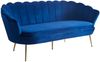 Muschelsofa Dunkelblau 180 x 76 cm Samt mit Metallbeinen in Chrom Goldfarben Bild 2