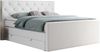 Boxspringbett KING VELEN, Doppelbett mit Multipocket-Matratze, Polsterbett mit Kopfstütze - 200x200 - Weiß Kunstleder - H4 Bild 3