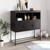 vidaXL Sideboard Schwarz 100,5x39x107 cm Stahl 846590 Bild 3