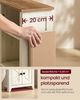 VASAGLE Badezimmerschrank im Landhausstil, Badschrank, offene Fächer, mit Türen, weiß-braun Bild 3