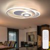 LED Deckenleuchte, Fernbedienung, dimmbar, Chromring, L54cm Bild 3