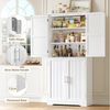HOMECHO Küchenbuffet 180cm Küchenschrank mit 4 Türen Weiß Buffetschrank für Wohnzimmer Küche 180×80×40 cm Bild 2