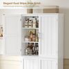 HOMECHO Küchenbuffet 180cm Küchenschrank mit 4 Türen Weiß Buffetschrank für Wohnzimmer Küche 180×80×40 cm Bild 3