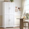 HOMECHO Küchenbuffet 180cm Küchenschrank mit 4 Türen Weiß Buffetschrank für Wohnzimmer Küche 180×80×40 cm Bild 5