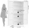 HOMECHO Küchenbuffet 180cm Küchenschrank mit 4 Türen Weiß Buffetschrank für Wohnzimmer Küche 180×80×40 cm Bild 4