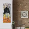 Queence Garderobe - "Golden Autumn" Druck auf hochwertigem Arcylglas inkl. Edelstahlhaken und Aufhängung, Format: 50x120cm Bild 2