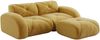 2-Sitzer Sofa 204×171×76 cm aus Chenille rahmenlos modular mit Hockern, gelb Bild 5