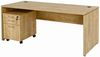 Furni24 Schreibtisch fürs Arbeitszimmer und Home Office - Großer laminierter Computertisch aus Holz, 2 Kabeldurchlässe, Bodengleiter, 2-Personen-Arbeitsplatz (Saphir-Eiche, 160 x 80 x 75 cm) Bild 3