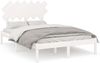 vidaXL Massivholzbett Weiß 135x190 cm 4FT6 Double [3104844] Bild 2