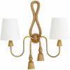 Casa Padrino Luxus Doppel Wandleuchte Vintage Messing / Weiß H. 49,5 cm - Luxus Leuchten Bild 2