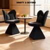 Stuhl in Schwarz, dreieckige Basis, 360° drehbar, Chenille‑Velours, armfrei，46x45x76.2 cm Bild 4