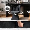 Stuhl in Schwarz, dreieckige Basis, 360° drehbar, Chenille‑Velours, armfrei，46x45x76.2 cm Bild 3