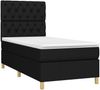 Boxspringbett mit Matratze & LED Stoff Schwarz 80x200 cm, Härtegrad: H2 [3135631] Bild 3
