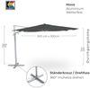 Kettler Ampelschirm Sonnenschirm EASY MOVE 300 x 300 cm mit Schutzhaube Silber Bild 3