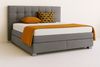 A&J MöbelLand Boxspringbett VERONA 200 x 200 cm mit zwei 7-Zonen-Taschenfederkernmatratzen und gepolstertem Kopfteil. Farbe: Grau Bild 2