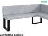 MEBLINI Eckbank für Esszimmer mit ausziehbarem Tisch - Küchenbank - Essecke - Sitzecke Küche - PETER - U-Beine 128x168x87cm Rechts - Hellgrau Samt/M Weiß Matt Bild 5