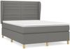 vidaXL Polsterbett mit Matratze Dunkelgrau 140x200 cm Stoff Bild 2
