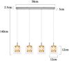 ZMH Pendelleuchte Esstisch Esstischlampe Glas - 4 Flammig Modern Hängeleuchte G9 Lang Esszimmerlampe 120CM Höhenverstellbar Kristall Design Hängelampe für Wohnzimmer Esszimmer ohne Leuchtmittel Bild 4