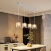 ZMH Pendelleuchte Esstisch Esstischlampe Glas - 4 Flammig Modern Hängeleuchte G9 Lang Esszimmerlampe 120CM Höhenverstellbar Kristall Design Hängelampe für Wohnzimmer Esszimmer ohne Leuchtmittel Bild 2