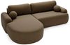 GrainGold Ecksofa L-Form AURIO mit Schlaffunktion und Bettkasten - Braun, Links, Wellenfedern, T30-Schaum Bild 2