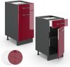 Küchenunterschrank Fame-Line Bordeaux Hochglanz 40 cm ohne Arbeitsplatte Vicco Bild 5