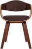 Besucherstuhl LONDON Stoff - 73x49x46cm, Walnuss/Braun Stoff Holz Gestell Konferenzstuhl Wartezimmerstuhl Bild 3