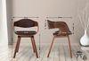Besucherstuhl LONDON Stoff - 73x49x46cm, Walnuss/Braun Stoff Holz Gestell Konferenzstuhl Wartezimmerstuhl Bild 2