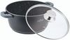 Kochtopf Aluguss Glasdeckel Ø20cm Induktion Marmorbeschichtung Suppentopf Pfanne Bild 2