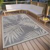 Hanse Home Paru Outdoor Teppich Wetterfest – Modernes Palmen Muster Florales Design, Wasserfest robuster Aussenteppich Flachgewebe für Garten, Balkon, Terrasse, Wohnzimmer – Grau Creme, 155x235 cm Bild 5